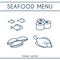 Fresh Seafood Vector Icons Set