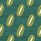 Fresh seamless doodle pattern with kiwi simple silhouettes in green color. Striped background