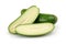 Fresh seedless avocados isolated on white