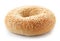 Fresh sesame bagel on white background