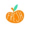 Fresh sign, apple. Healthly food concept icon. Flat cartoon vector illustration, hand drawn style