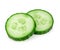 Fresh slice cucumber close-up on a white background