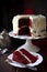 Fresh slice of delicious cake Red velvet on a plate. Generated AI