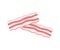 Fresh Sliced Bacon. Sliced bacon on white background, raw ham strips logo design. Raw uncooked bacon strips.