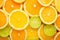 Fresh sliced citrus background. Generate ai