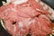 Fresh sliced collar pork raw