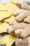 Fresh sliced ginger - ingredient for healthy food