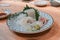 Fresh sliced ika or squid sashimi