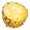 Fresh sliced pineapple. Half on white background