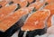 Fresh slices of salmon