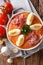 Fresh Spanish Antequera Porra vegetable soup with boiled eggs an