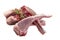 Fresh spare ribs : raw lamb on white background