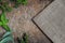 Fresh spicy and medicinal herbs on wooden background. Border from various herb - rosemary, oregano, sage, marjoram, basil, thyme,