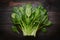 Fresh spinach displayed on kitchen table, vibrant and healthy