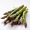 Fresh Spring Delight Asparagus Shoots on a Clean White Surface