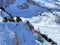 Fresh spring snow and ski trails on the slopes of the Alpine mountain Sex Rouge or Scex Rouge in a Les Diablerets massif