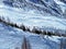 Fresh spring snow and ski trails on the slopes of the Alpine mountain Sex Rouge or Scex Rouge in a Les Diablerets massif