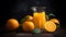 Fresh Squeezed Delight: Classic Orange Juice and Ripe Citrus. Generative Ai