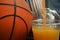 Fresh squeezed orange juice and basketball
