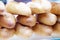 Fresh stack baked bread food background