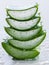 Fresh stacked aloe leaf