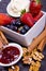 Fresh Stawberries and blueberries in a bowl