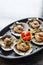 fresh steamed gourmet scallop with asian sweet sour seafood sauce