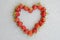 Fresh Strawberries Array Heart Shape Textured Gray Cement Background Vitamine summer Fruit