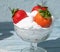 Fresh strawberries and  cream   traditional summer desert