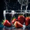 Fresh strawberries with fresh water - ai generated image