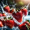 Fresh strawberries with fresh water - ai generated image