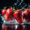 Fresh strawberries with fresh water - ai generated image