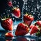 Fresh strawberries with fresh water - ai generated image