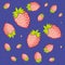 fresh strawberries fruit pattern