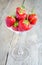 Fresh strawberries in martini glass