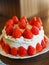 Fresh strawberries and whipped cream sponge cake