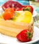 Fresh Strawberry Gateau Indicates Dairy Delicious And Cake