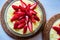 Fresh strawberry porridge on a table