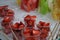 Fresh strawberry in ready to eat package at street stall vendor in fresh market