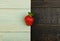 Fresh Strawberry on Rustic Wooden Background