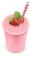 Fresh strawberry smoothie drink with mint leaf