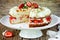Fresh strawberry whipped cream biscuit cake