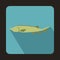 Fresh sturgeon fish icon, flat style