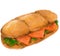 Fresh sub sandwich watercolor painting illustration bread meat vegetable fast meal