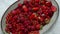 Fresh summer fruit composition. Strawberries, red currants, raspberries placed on metal tray