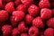 Fresh sweet raspberries close up. Generative AI