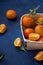 Fresh tangerines in basket