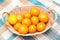 Fresh tangerines in a basket