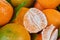 Fresh tangerines with leaves