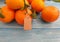 Fresh tangerines natural organic seasonal on  background clementine, group